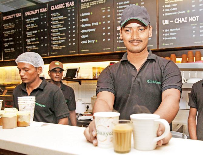 A server at Chaayos, Delhi. The outlet opens on October 23 on Chapel Road, Bandra