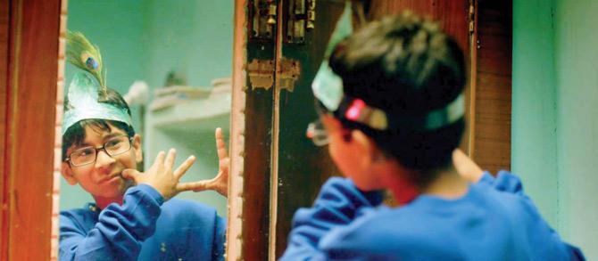 A still from Ek Tha Bhujang, in which a young Muslim boy wants to play Lord Krishna in a school skit 