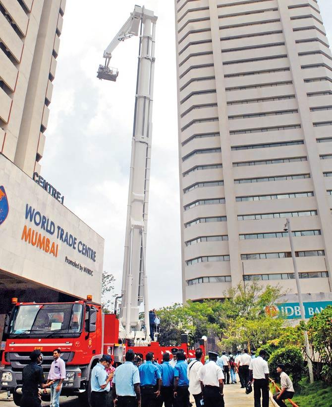 Fire officials tested the Sky Lift at the World Trade Centre, Cuffe Parade. File pic