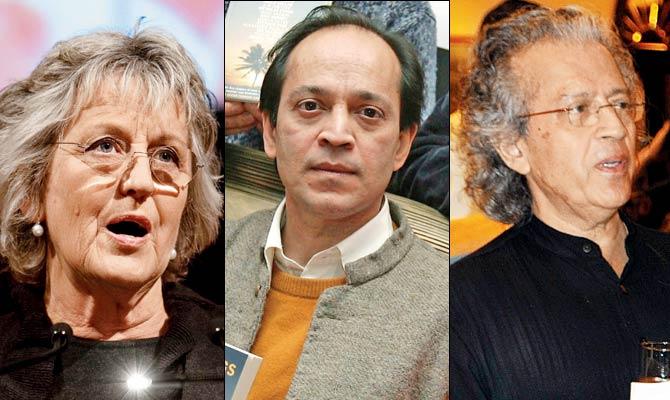 Germaine Greer, Vikram Seth and Anil Dharker. Pics/Getty Images