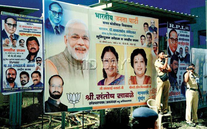 Some of the hoardings put up at BKC. Pic/Sayyed Sameer Abedi