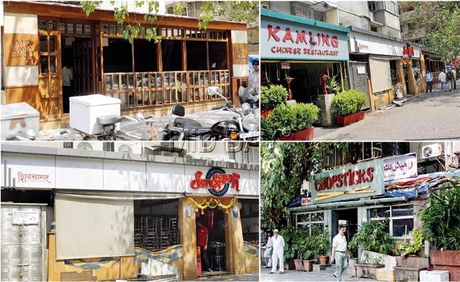 Besides demolishing illegal constructions, legal action will be initiated against the owners of Salt Water Café, Kamling, Shiv Sagar and Chopsticks. Pics/Tushar Satam
