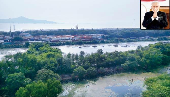 The site at the JNPT port where the fourth terminal will be built at a cost of Rs 8,000 crore