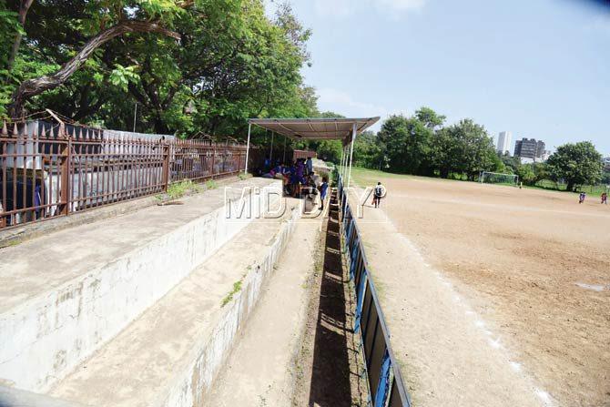 The stands at MSSA are in good shape and fill up with parents and supporters when a game is on. Pics/Suresh KK