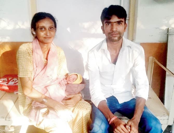 Noor Jahan and Ilyaz Shaikh with their son, who the couple are planning to name Ganesh