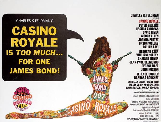 Casino Royale poster designed by Robert McGinnis: McGinnis, who also made the iconic Breakfast at Tiffany’s poster, was synonymous with Bond movies in the 1960s and 1970s