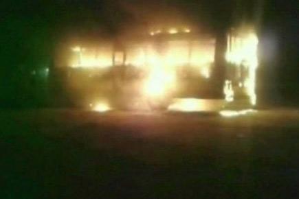 Hardik Patel's supporters set four trucks, bus on fire 