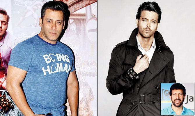 Salman Khan, Hrithik Roshan and (inset) Kabir Khan