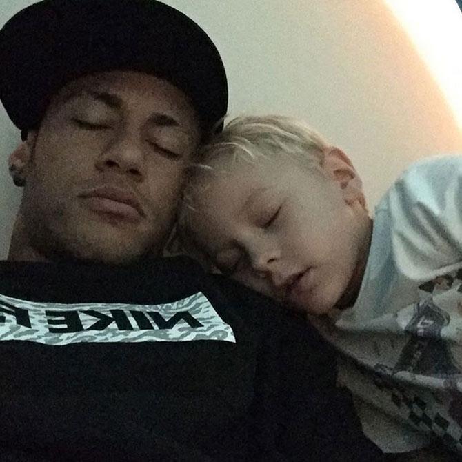 Neymar with his son David Lucca