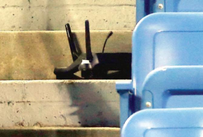 The drone that crashed in the Louis Armstrong Stadium 