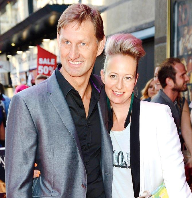 Former England football captain Tony Adams with wife Poppy