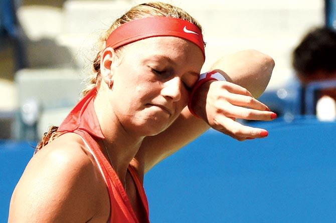 Petra Kvitova during her quarter-final against Italy