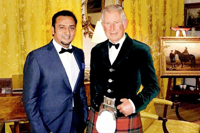 Gulshan Grover left with Britain’s Prince Charles at his Scottish estate of Dumfries House