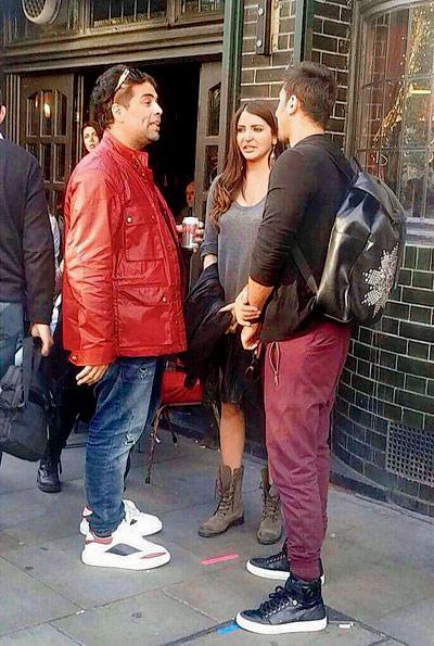 Karan Johar (left) with Anushka Sharma and Ranbir Kapoor in the English capital where they are shooting for Ae Dil Hai Mushkil