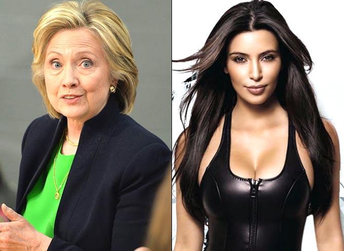 Hillary Clinton (Pic/PTI) and Kim Kardashian (Pic/Santa Banta)