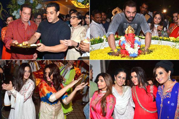 Photos: Ganpati Visarjan festivities at Salman Khan