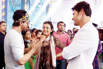 SRK meets Mahesh Babu, Namrata Shirodkar in Hyderabad