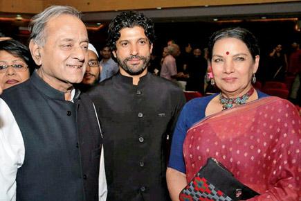 Spotted: Farhan Akhtar and Shabana Azmi at a launch event