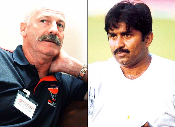 Dennis Lillee and Javed Miandad
