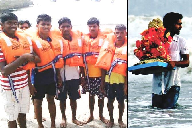 Lifeguards of NGO Girgaum Chowpatty Lifeguards Association survey the beach 24/7 in shifts