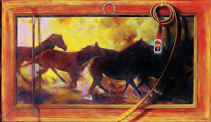 Horses, oil on canvas