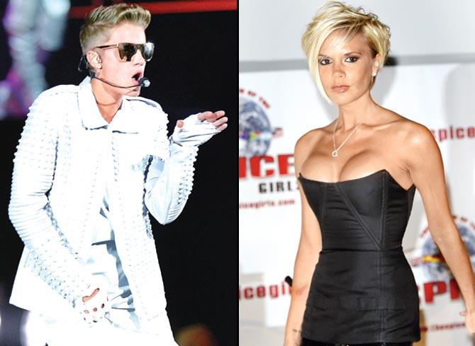 Justin Bieber and Victoria Beckham. Pics/Getty Images