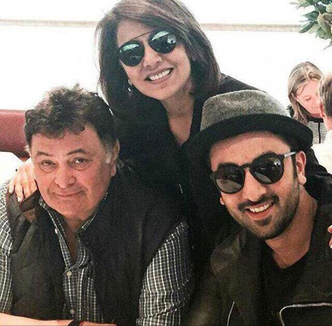 Rishi Kapoor celebrates birthday with Neetu, Ranbir in London