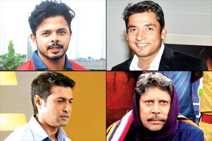 Sreesanth, Ajay Jadeja, Salil Ankola, Kapil Dev, Indian cricketers