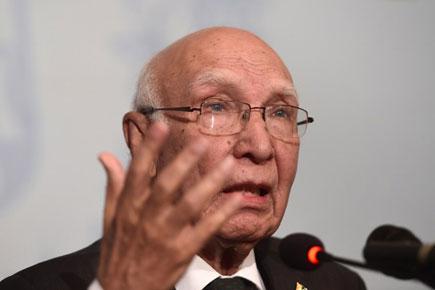 Talks with India only if Kashmir on table: Pakistan NSA Sartaj Aziz