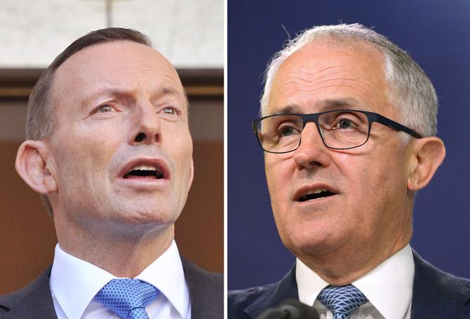 Malcolm Turnbull (R) and Tony Abbott