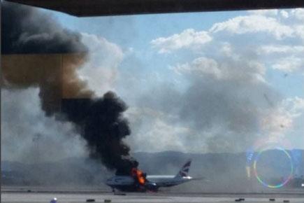 British Airways plane catches fire on Las Vegas runway