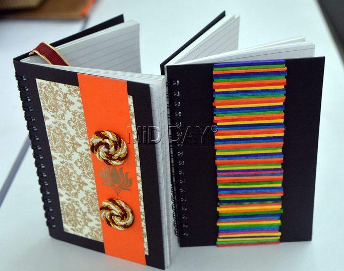 Diaries with decorated covers