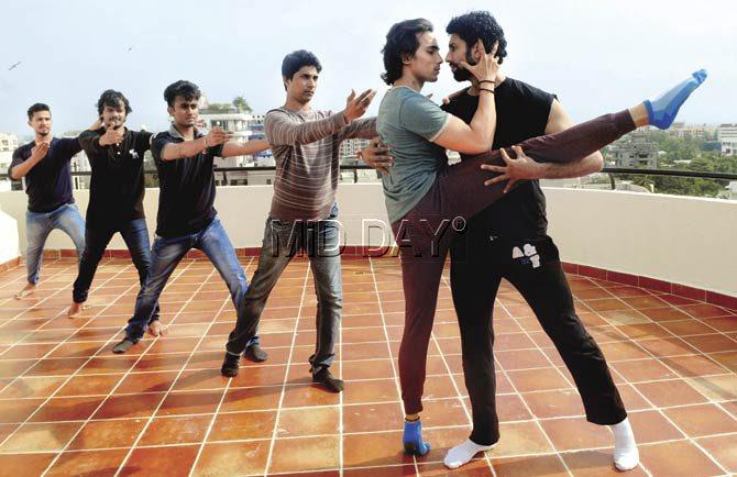 Purandare and Kumar enact a love scene. It has been days of practice every evening for the actors and dancers, to get into the skin of their respective characters