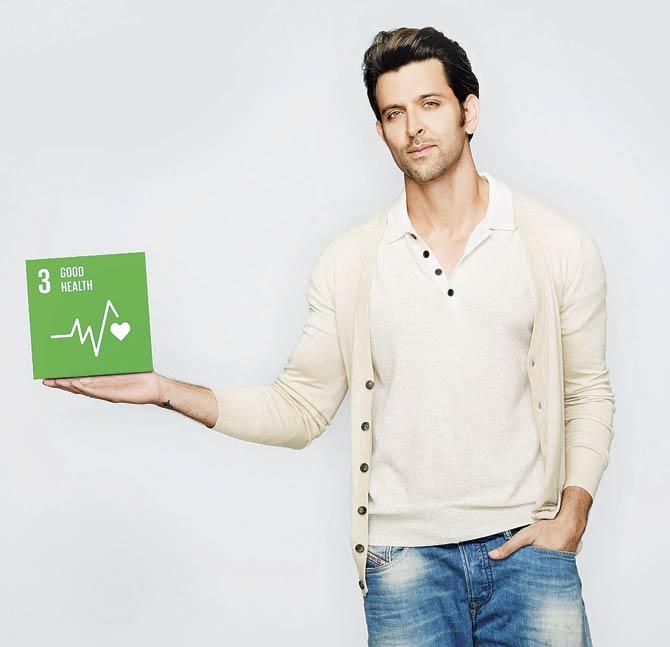 Hrithik Roshan with his goal, which is good health. Pic courtesy/Dabboo Ratnani
