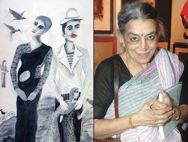 An art work by Lajmi from Performers; (left) Lalitha Lajmi