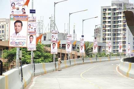 Political posters deface Jogeshwari flyover even before inauguration 