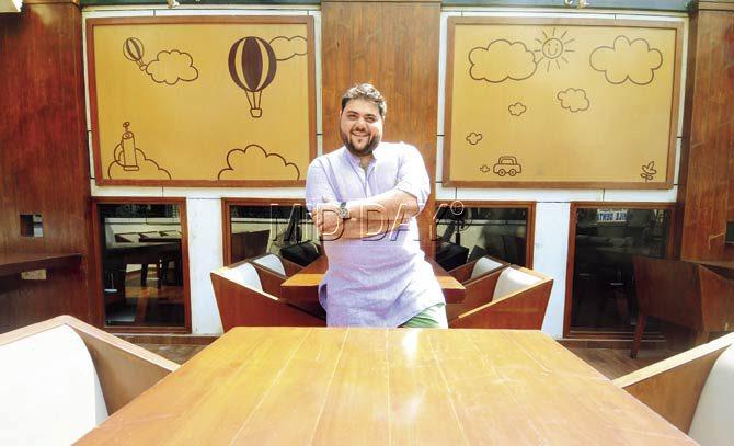 Riyaaz Amlani at Salt Water Cafe, Bandra. Pic/Sameer Markande