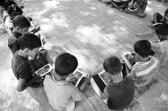Students on tablets