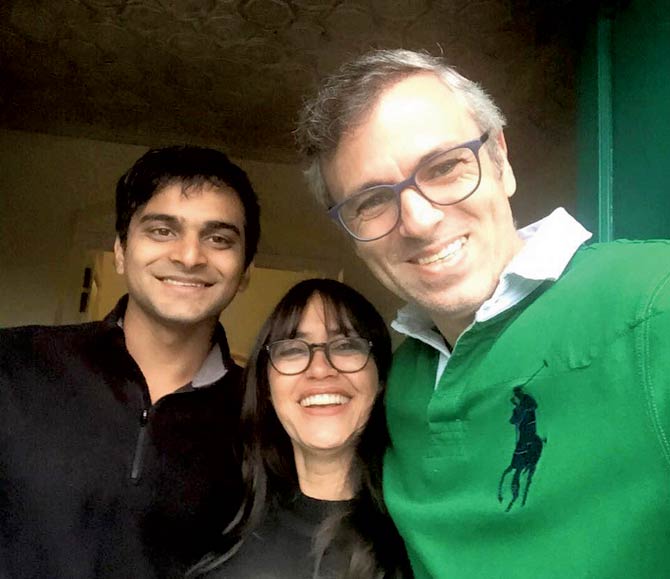 Sudip, Colette Austin and Omar Abdullah chatted over tea and trips