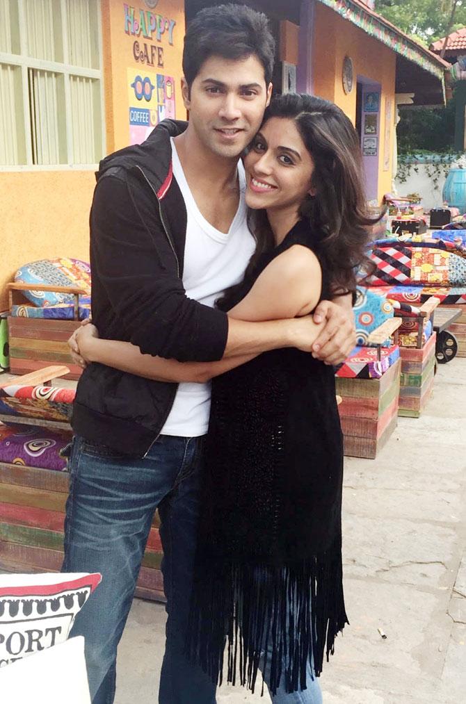 Varun Dhawan with Zoa Morani on the sets of 