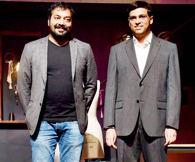 Filmmaker Anurag Kashyap (l) and Grandmaster Viswanathan Anand recently in Mumbai