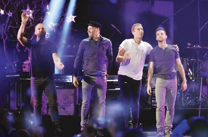 File picture of Will Champion, Jonny Buckland, Chris Martin and Guy Berryman of Coldplay. Pic/AFP