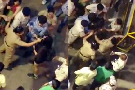 Watch video: Woman thrashed by cops at Lalbaugcha Raja
