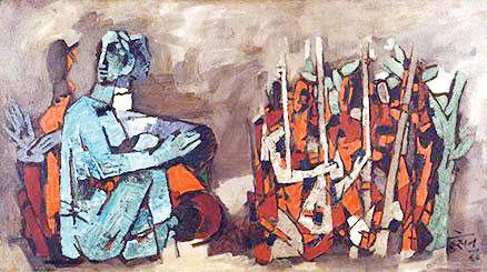 Untitled (1960) by Maqbool Fida Husain; oil on canvas. PIC/SAFFRONART