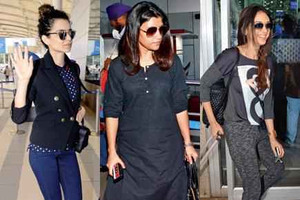 Spotted: Kangana, Konkona and Aditi at Mumbai airport