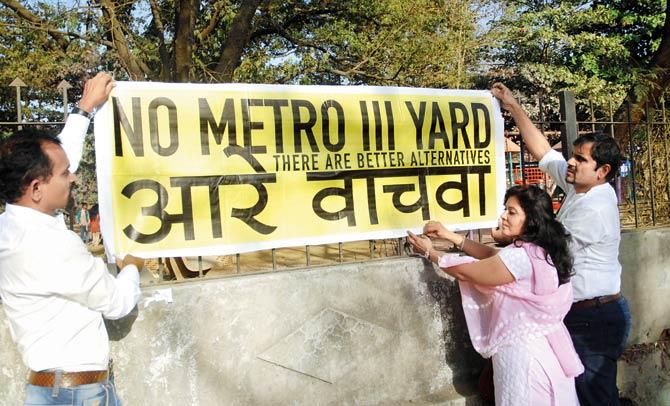 Green warriors have protested the plan to build the Metro depot in Aarey Colony, insisting Kanjurmarg, or even Kalina, is a better alternative with less ecological damage. File pic