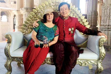 Farah Khan and Jackie Chan on sets of 'Kung Fu Yoga' in Jodhpur