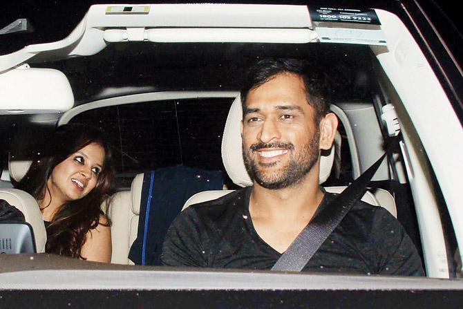 MS Dhoni and his wife Sakshi. Click to view more photos