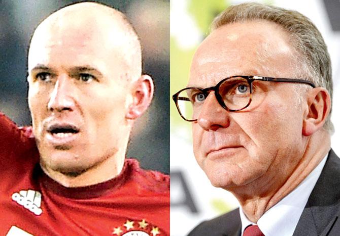 Arjen Robben and Karl-Heinz Rummenigge