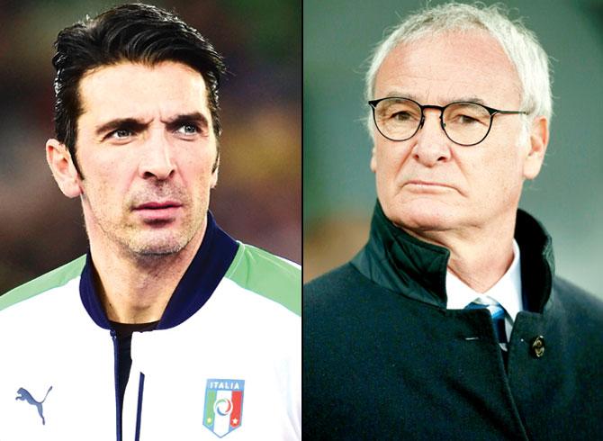 Gianluigi Buffon and Claudio Ranieri